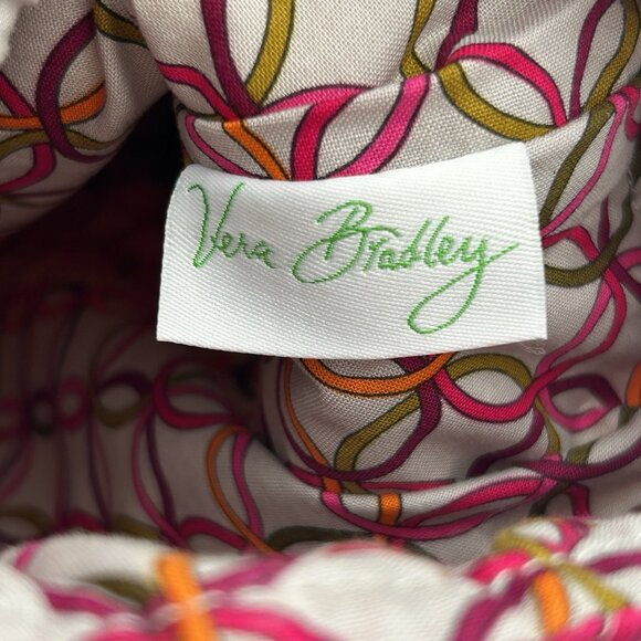 VERA BRADLEY Cheers to You Wine Bag Tea Garden Floral Gray Pink Cotton Tote - Picture 9 of 10